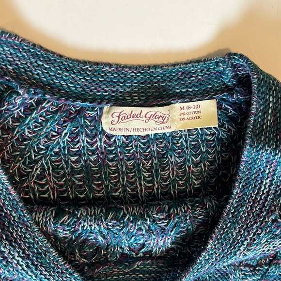 Faded Glory cable knit  sweater, Med. 8-10, pre-loved - Picture 2 of 2